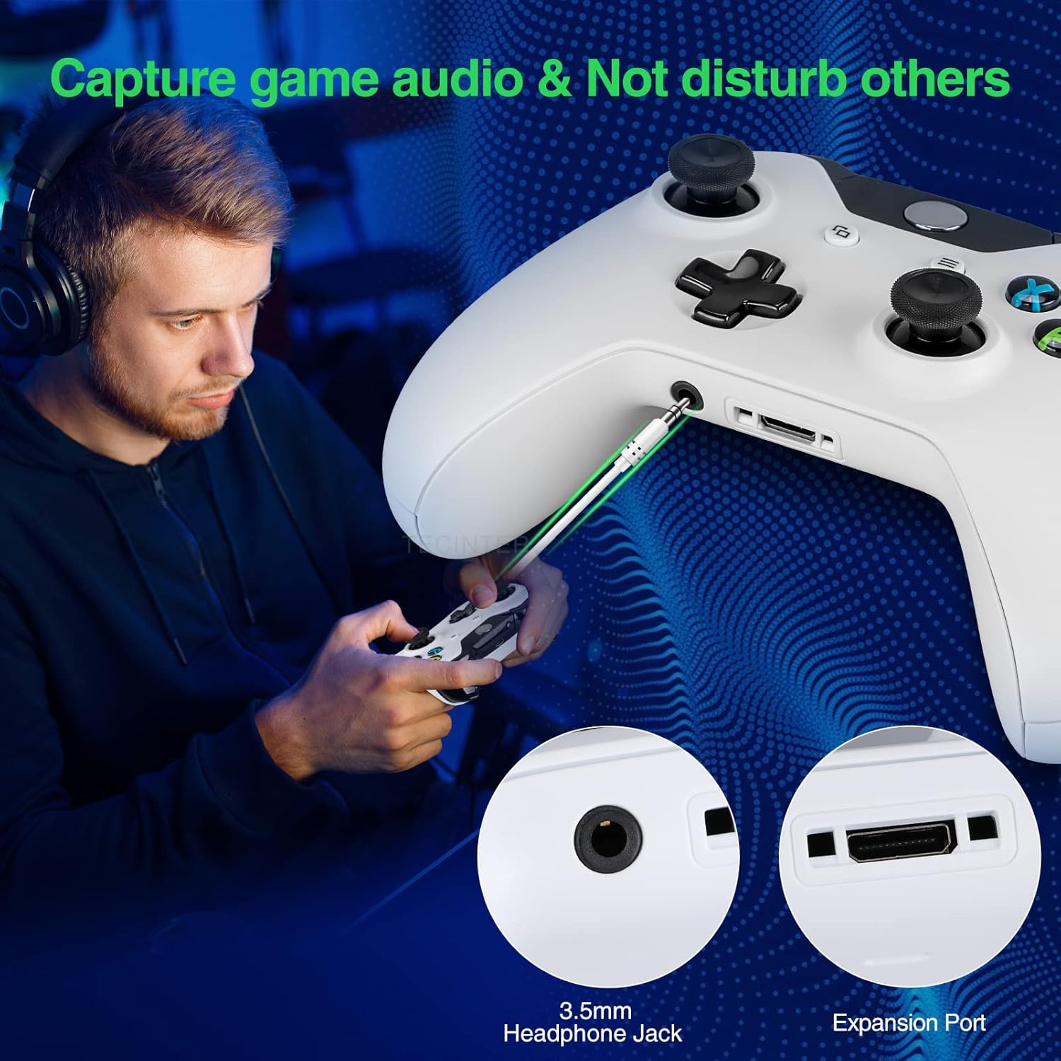 vaomon Controller Wireless PC Game Controller Compatible with Xbox One,Xbox Series X/S,3.5mm Audio Jack,3D Joystick(White)